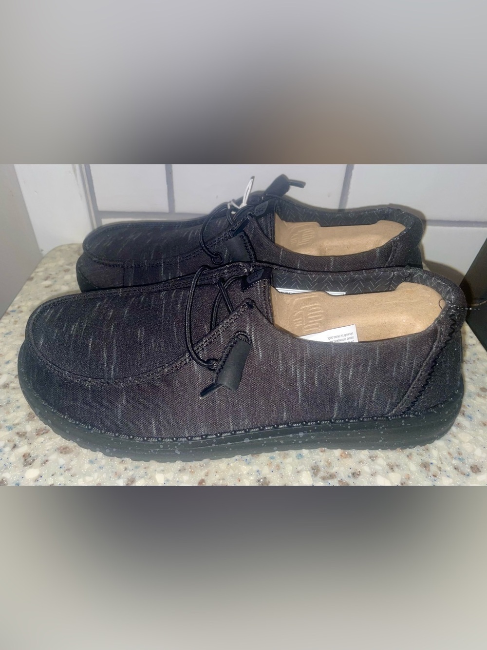 Hey Dude Women's Wendy Heathered Stretch Shoes In The Midnight Size 7 NWT